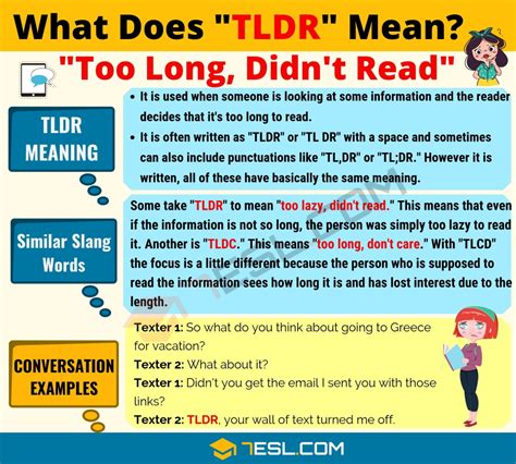 what does tldr mean|tl meaning slang.